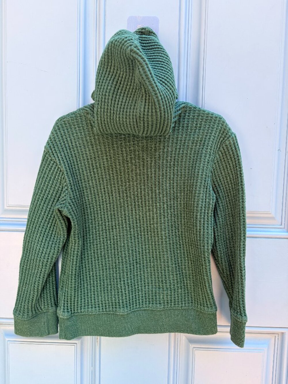 Cat & Jack 4T Green Waffle Knit Pullover Hoodie Kangaroo Pocket